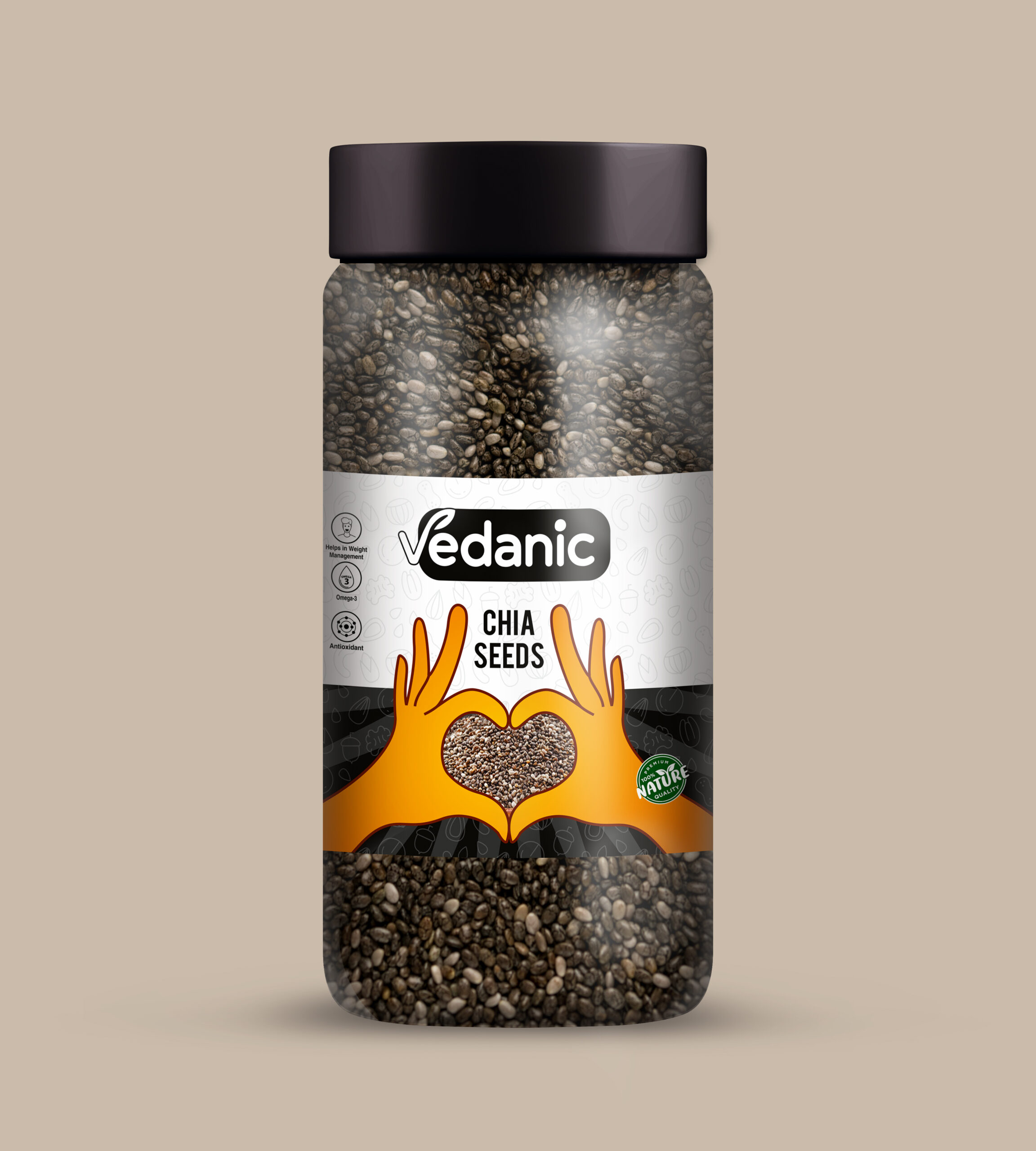 Premium Chia Seeds – Omega-3 & Fibre Rich | Vedanic