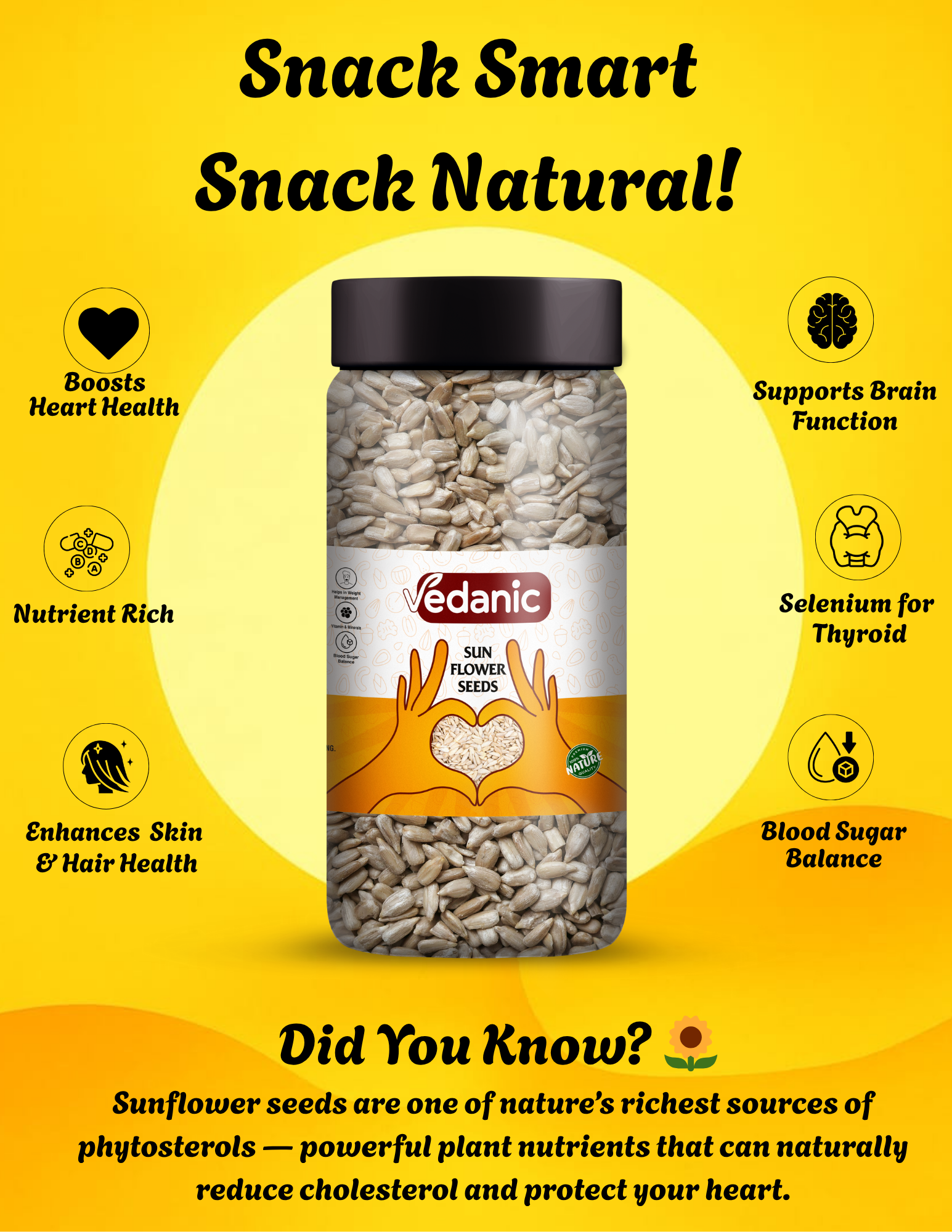 Natural Sunflower Seeds – Protein & Vitamin E Rich | Vedanic - Image 2